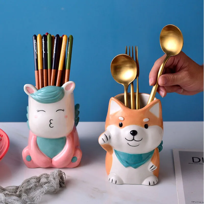 Ceramic Cute Animal Kitchen Storage Holder Spoon Fork Chopstick Tableware Organizer Drainer Rack Knife Holder Shelf
Ceramic Cute Animal Kitchen Storage Holder Spoon Fork Chopstick Tableware Organizer Drainer Rack Knife Holder Shelf