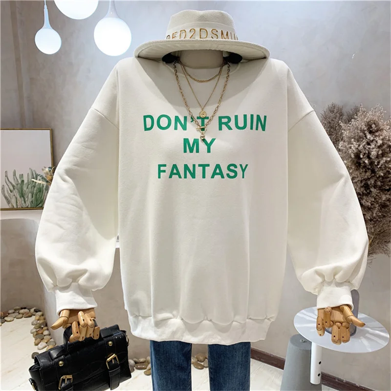 Niche Design New Women's Clothing 2021 Autumn Loose Letter Printing Round Neck Long-sleeved Sweater In The Long Section
Niche Design New Women's Clothing 2021 Autumn Loose Letter Printing Round Neck Long-sleeved Sweater In The Long Section