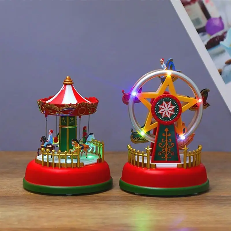 Christmas Mini Music Box Luminous Music Carousel Ferris Wheel Animated Christmas Gift Romantic Desktop Decoration Ornaments
Christmas Mini Music Box Luminous Music Carousel Ferris Wheel Animated Christmas Gift Romantic Desktop Decoration Ornaments