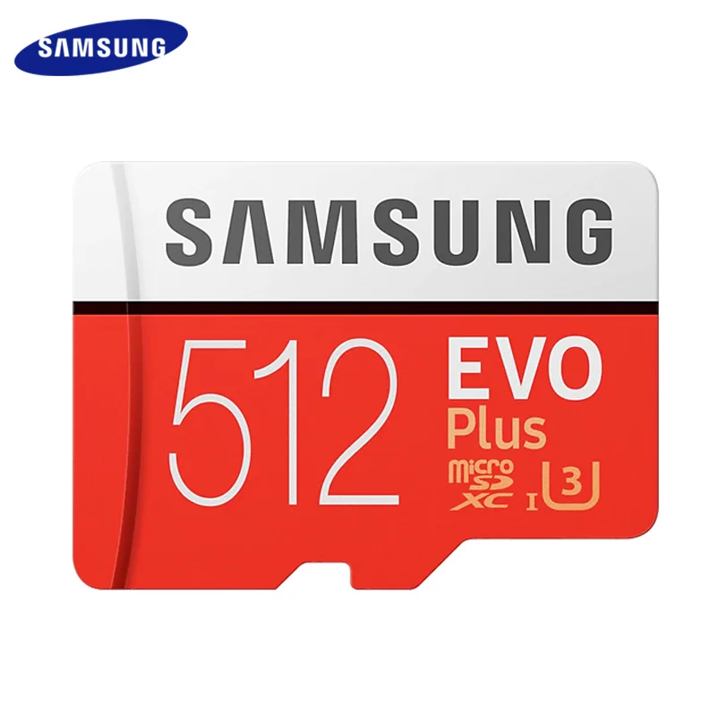 

Original Samsung Memory Card 512GB U3 Reading Speed 100 MB/S Class 10 EVO PLUS Micro SD Card TF Card UHS-I For Smartphone PC