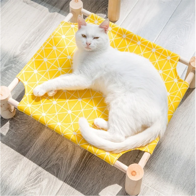 

Summer Breathable Detachable Raised Kitty Puppy Nest Bed Durable Canvas Pet Supplies Pet Cot Bed For Cat Dog Portable Elevated