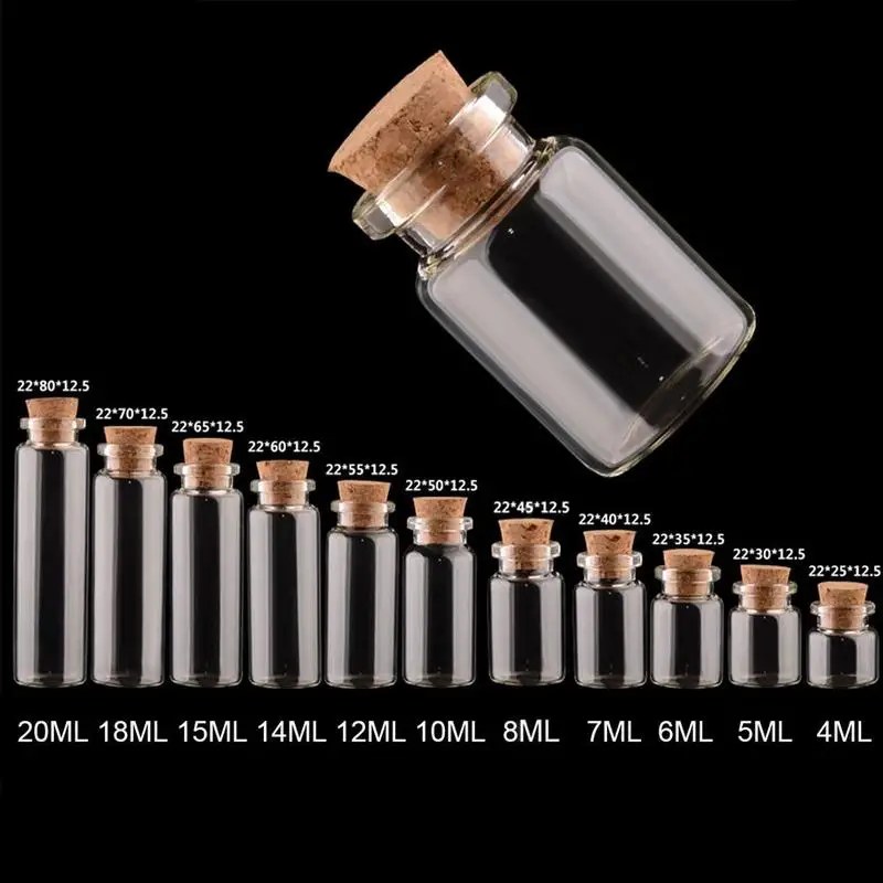 Small Bottle Containers Decoration Popular Mason Jar Message Vials Cheap Mini Glass Jars DIY Cork Stopper Ornaments | Красота и
