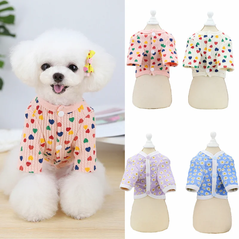 Cotton Dog Clothes for Small Dogs Pets Love Dasiy Print Puppy Cat Sweater Yorkshire Chihuahua Mascotas Cardigan
Cotton Dog Clothes for Small Dogs Pets Love Dasiy Print Puppy Cat Sweater Yorkshire Chihuahua Mascotas Cardigan