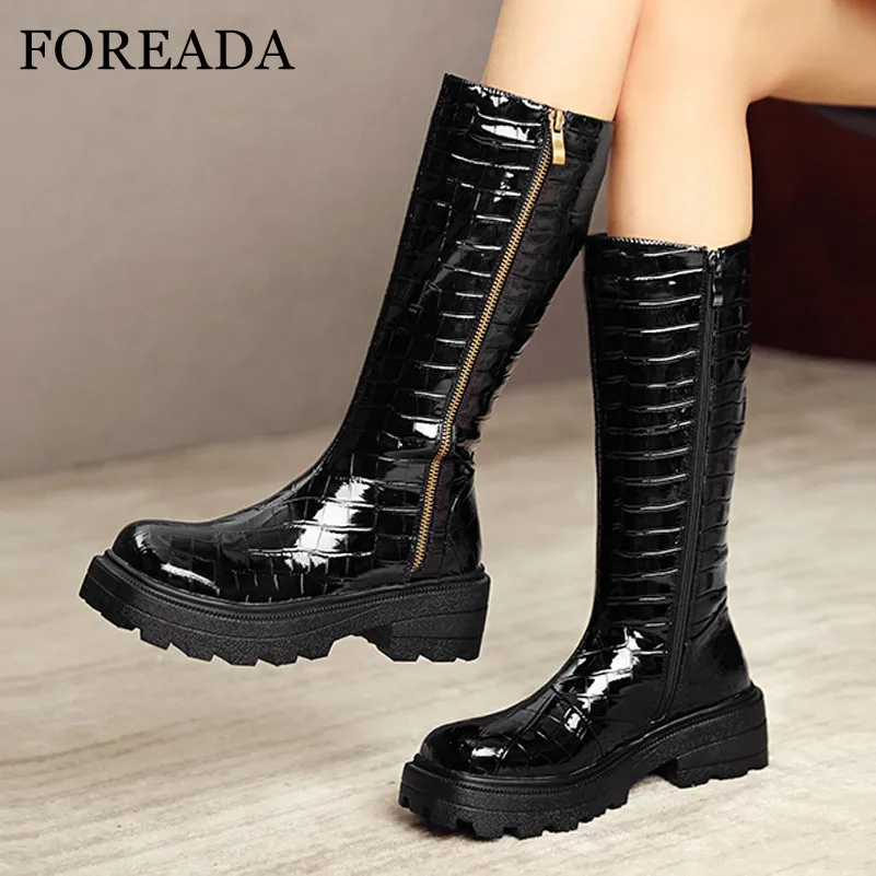 FOREADA Knee High Boots High Heel Woman Boots Block Heel Shoes Zip Platform Long Boots Ladies Autumn Winter Brown Large Size 43
FOREADA Knee High Boots High Heel Woman Boots Block Heel Shoes Zip Platform Long Boots Ladies Autumn Winter Brown Large Size 43