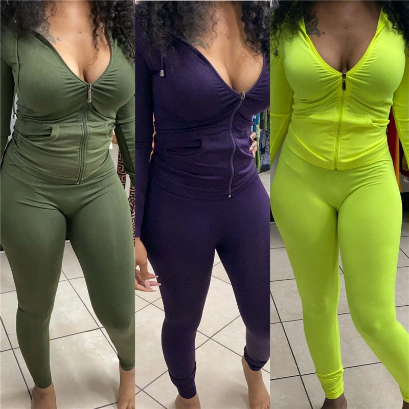 Two Piece Set Tracksuit Women Clothes Spring Autumn Zipper Up Top and Pants Sweat Suits Solid 2 Piece Club Outfits Matching Sets
Two Piece Set Tracksuit Women Clothes Spring Autumn Zipper Up Top and Pants Sweat Suits Solid 2 Piece Club Outfits Matching Sets