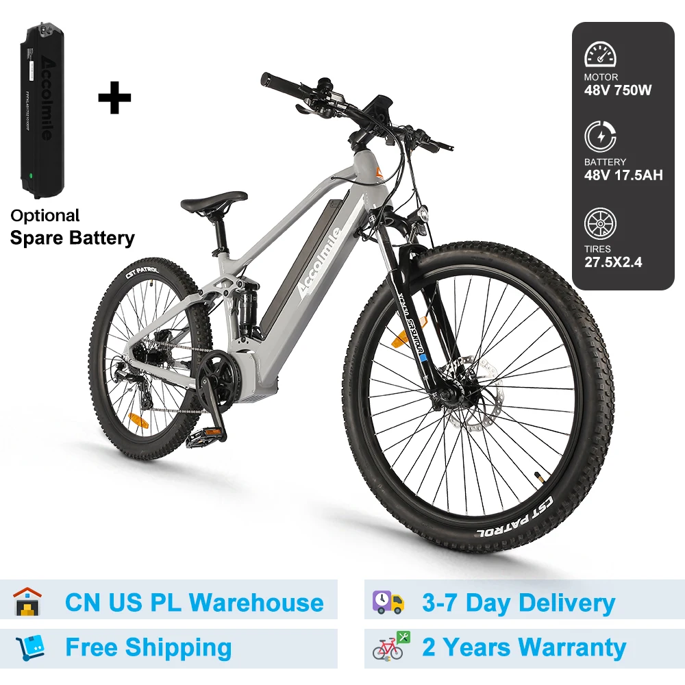 27.5inch 8 Speed Electric Mountain Bike 48V 750W Bafang Mid Drive Motor MTB ebike With 17.5Ah Panasonic Battery Electric Bicycle
27.5inch 8 Speed Electric Mountain Bike 48V 750W Bafang Mid Drive Motor MTB ebike With 17.5Ah Panasonic Battery Electric Bicycle