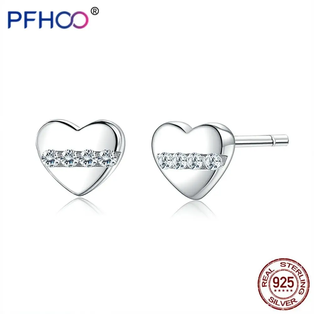PFHOO Genuine 925 Sterling Silver Cute Heart Earrings For Women Shiny 5A+ Cubic Zirconia Stud Earring Fine Jewelry Gift Hot Sale
PFHOO Genuine 925 Sterling Silver Cute Heart Earrings For Women Shiny 5A+ Cubic Zirconia Stud Earring Fine Jewelry Gift Hot Sale