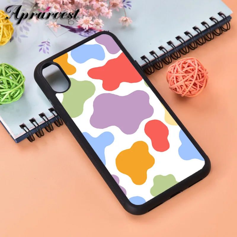 Радужный силиконовый резиновый чехол для iPhone 6 6S 7 8 PLUS X XS XR 11 12 MINI PRO MAX | Мобильные