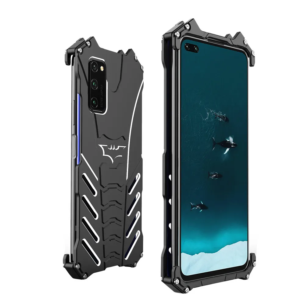 Роскошный противоударный чехол с подставкой для Huawei honor V30Pro Bat Style Алюминиевый
