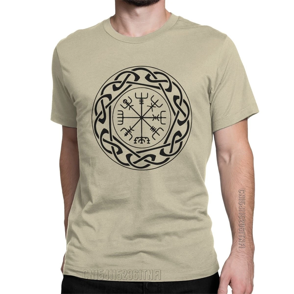 

Vegvisir Viking Symbol Valheim T-Shirt For Men Valhalla Hipster 100% Cotton Tee Shirt Crewneck Classic Short Sleeve T Shirt