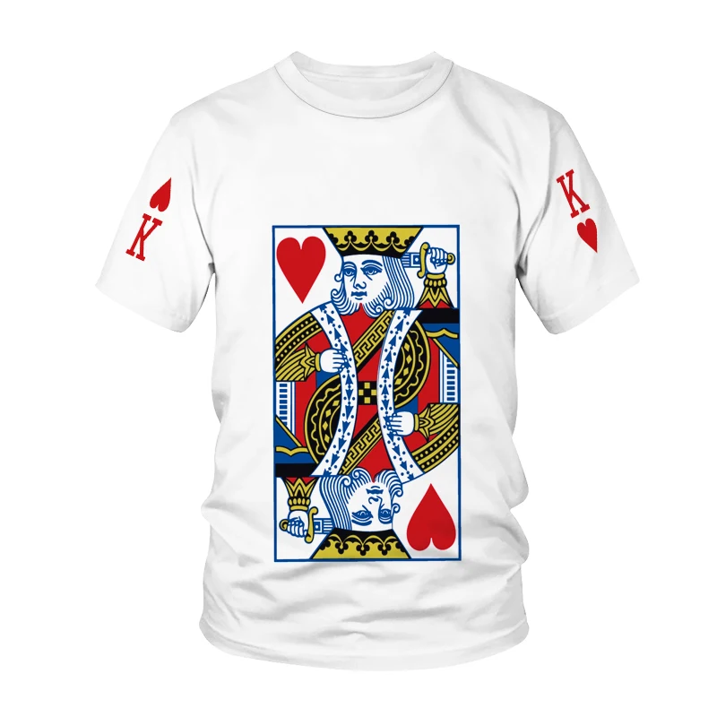2021 summer 3D poker K short sleeve T shirt summer personality fun creative men and women couples short sleeve T shirt O collar
2021 summer 3D poker K short sleeve T shirt summer personality fun creative men and women couples short sleeve T shirt O collar