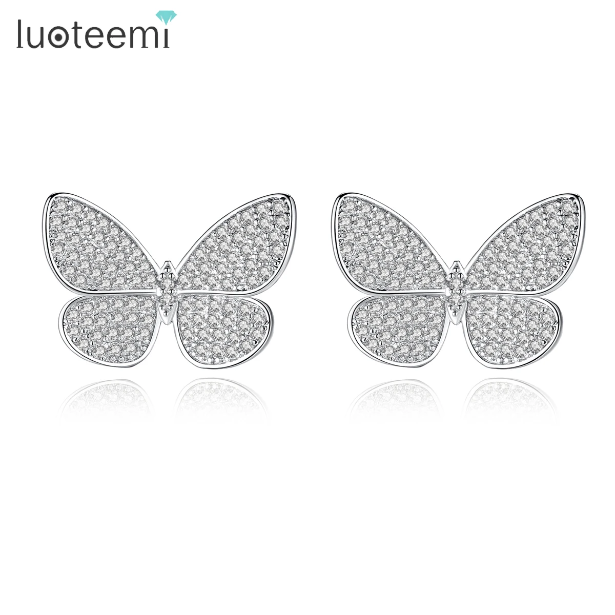 LUOTEEMI Trendy Tiny Cubic Zirconia Micro Paved Vivid Butterfly Stud Earrings For Women Fashion Animal Earring Gift Jewelry
LUOTEEMI Trendy Tiny Cubic Zirconia Micro Paved Vivid Butterfly Stud Earrings For Women Fashion Animal Earring Gift Jewelry