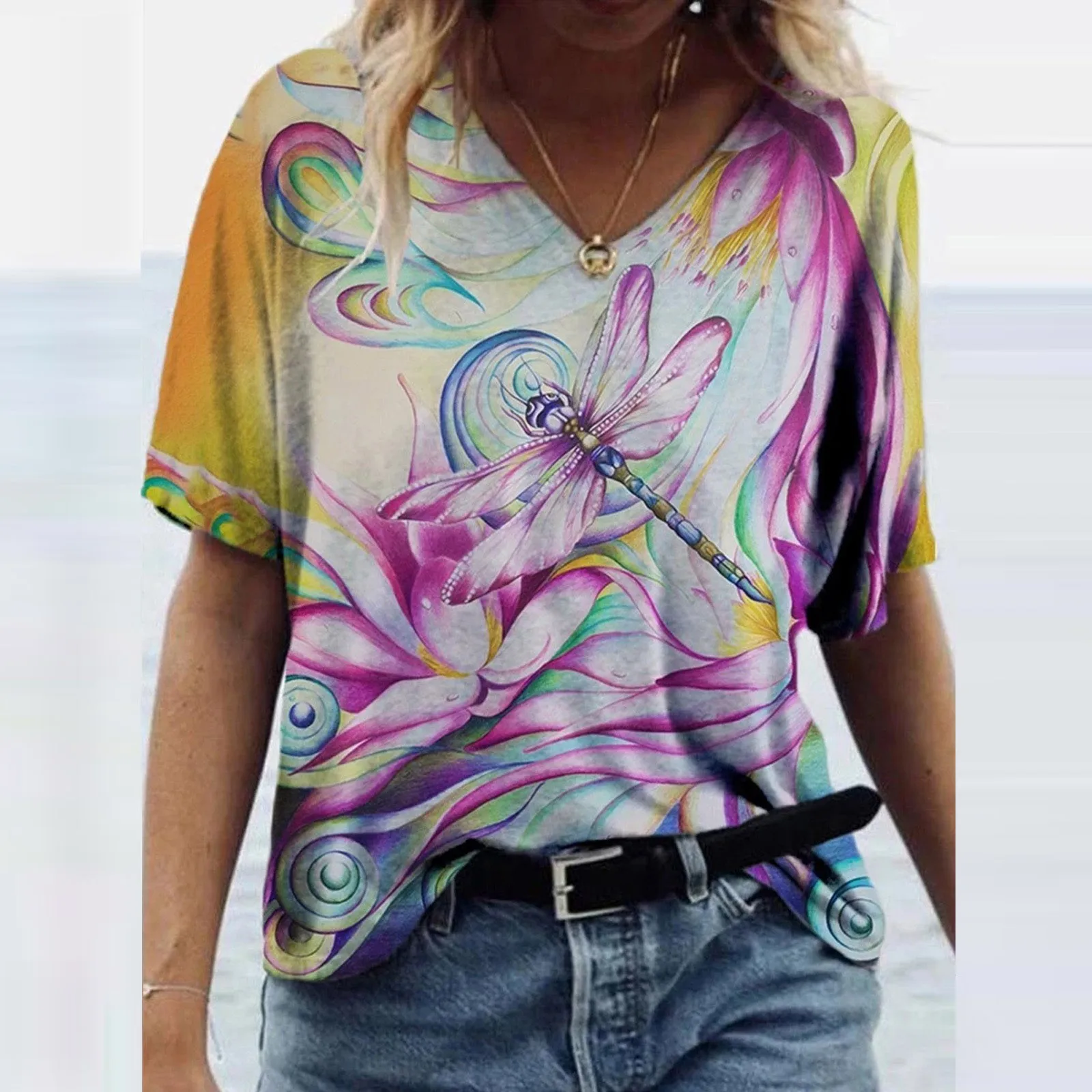 Plus Size Fashion Floral Print Blouse Shirt Short Sleeve Tops Women's Blouse Casual Loose Tops Ladies Female V-neck Shirt Tops
Plus Size Fashion Floral Print Blouse Shirt Short Sleeve Tops Women's Blouse Casual Loose Tops Ladies Female V-neck Shirt Tops