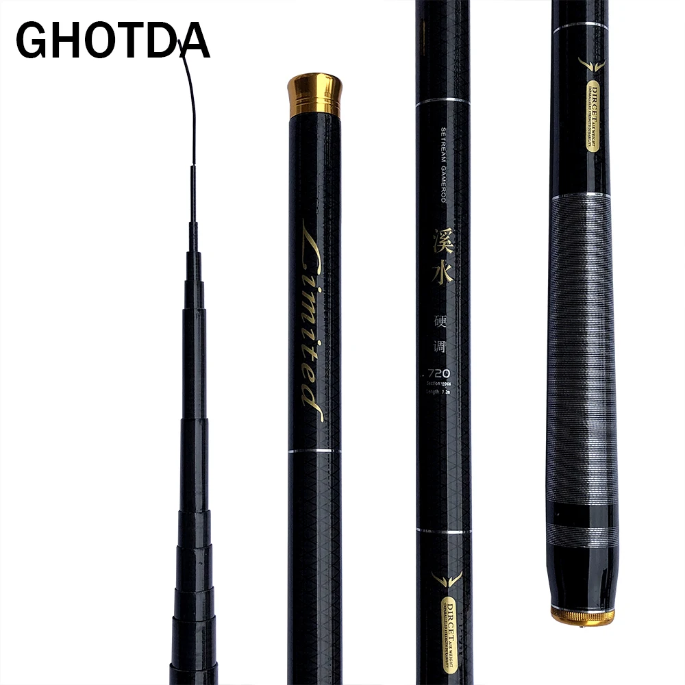 GHOTDA High Quality Ultra Light Hard Telescopic Fishing Rod Carbon Fiber Hand Pole for Carp Fishing Rod 3.6M-7.2M
GHOTDA High Quality Ultra Light Hard Telescopic Fishing Rod Carbon Fiber Hand Pole for Carp Fishing Rod 3.6M-7.2M