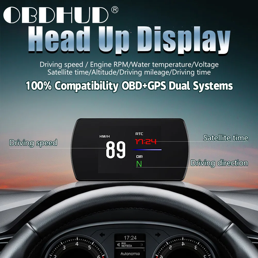 OBD2+GPS Dual System Car Smart Digital Meter T812 Universal SuitableFor All Models HUD Speedometer Smart Guage TFT Viem Auto
OBD2+GPS Dual System Car Smart Digital Meter T812 Universal SuitableFor All Models HUD Speedometer Smart Guage TFT Viem Auto