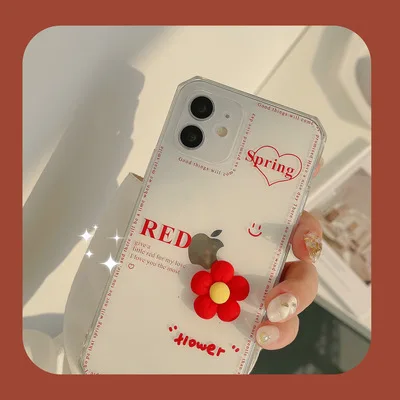 Fashion Cute Three-dimensional Small Red Flower English Letters Mobile Phone Case Suitable For Apple Series iphone12 11Pro Max
Fashion Cute Three-dimensional Small Red Flower English Letters Mobile Phone Case Suitable For Apple Series iphone12 11Pro Max