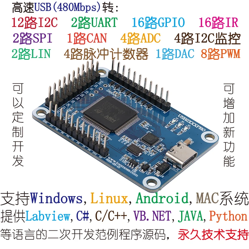 Enhanced High Speed USB to SPI PWM ADC GPIO UART Can I2C IIC Monitoring Analyzer
Enhanced High Speed USB to SPI PWM ADC GPIO UART Can I2C IIC Monitoring Analyzer
