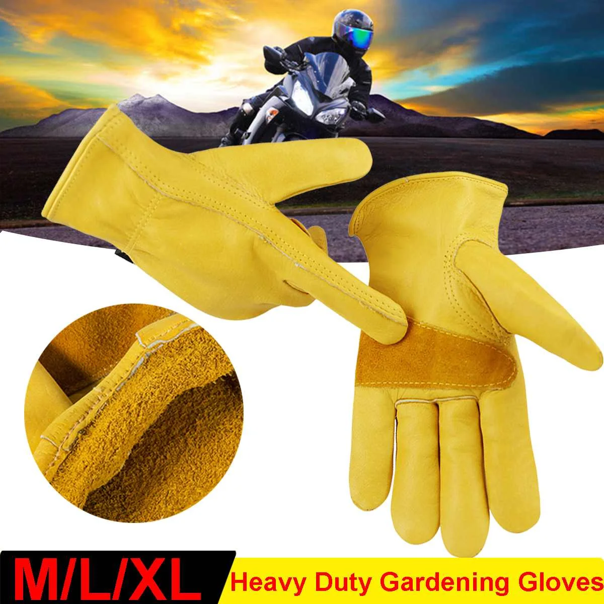 

Heavy Duty Gardening Gloves Non-slip Breathable Cowhide Leather Blending Household Glove Thorn Proof Work Gloves Outdoor Gadgets