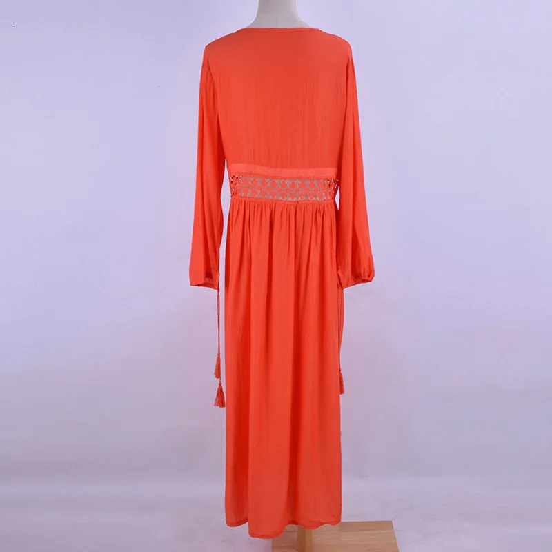 Hollow-Out Patchwork Bohemia Long Beach Dress Orange Color Tunic Swim Cover Up Long Sleeve Split Bikini Cover UP Women Summer
Hollow-Out Patchwork Bohemia Long Beach Dress Orange Color Tunic Swim Cover Up Long Sleeve Split Bikini Cover UP Women Summer