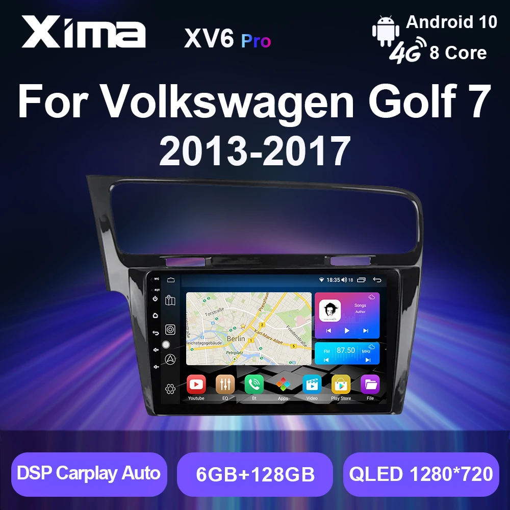 Автомагнитола XIMA Pro, 2 din, Android 10, Carplay, HIfi, Dsp, мультимедийный видеоплеер, автомагнитола, dvd, GPS, для VW Volkswagen Golf 7 2013-2017
Автомагнитола XIMA Pro, 2 din, Android 10, Carplay, HIfi, Dsp, мультимедийный видеоплеер, автомагнитола, dvd, GPS, для VW Volkswagen Golf 7 2013-2017
