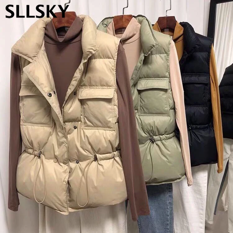Sllsky New Ultra Light Down Vest Women Short Vest Windproof Lightweight Warm Waistcoat Female White Duck Down Coat Sleeveless
Sllsky New Ultra Light Down Vest Women Short Vest Windproof Lightweight Warm Waistcoat Female White Duck Down Coat Sleeveless