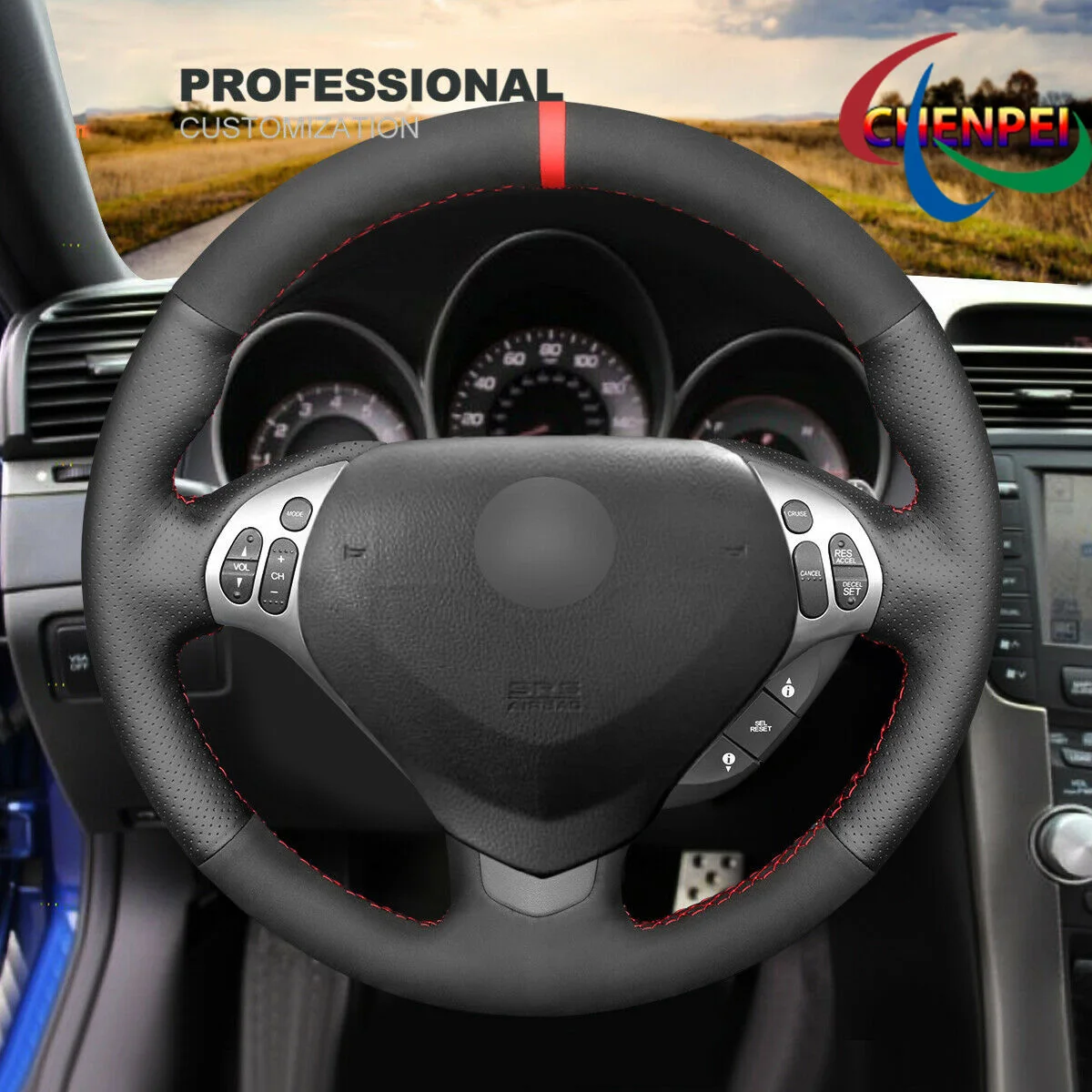 DIY Hand-Sewn Black Leather Non-Slip Breathable Steering Wheel Cover For Acura TL 2007 car Interior Accessories
DIY Hand-Sewn Black Leather Non-Slip Breathable Steering Wheel Cover For Acura TL 2007 car Interior Accessories