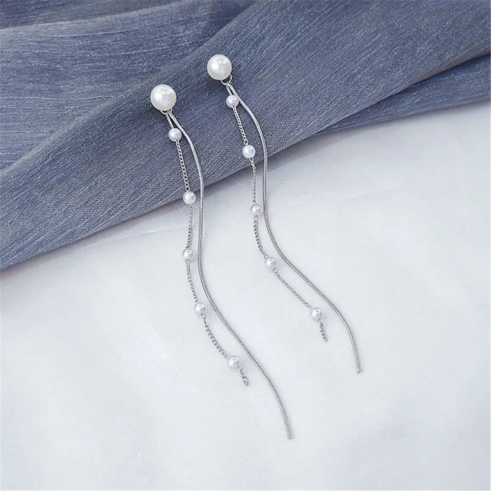 Elegant Jewelry Fashion Korean Earrings Stylish Women Tassels Silver Plated Long Hook Dangle Earrings Chain Earrings for Women
Elegant Jewelry Fashion Korean Earrings Stylish Women Tassels Silver Plated Long Hook Dangle Earrings Chain Earrings for Women