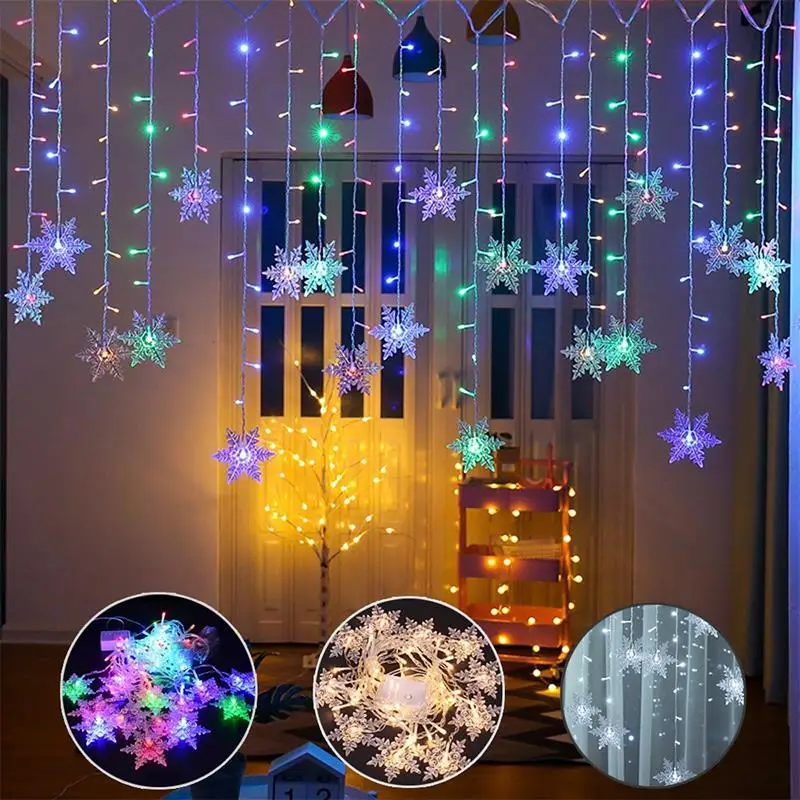 Christmas Light Snowflake 3.5M 8 Modes Outdoor Festival Wedding Neon Lantern Curtain Lights Snowflake String Lights 96 Leds
Christmas Light Snowflake 3.5M 8 Modes Outdoor Festival Wedding Neon Lantern Curtain Lights Snowflake String Lights 96 Leds