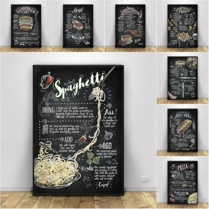 Food Guidance Recipe Posters and Prints Kitchen Restaurant Canvas Art Painting Home Decoration Wall Pictures for Dining Room
Food Guidance Recipe Posters and Prints Kitchen Restaurant Canvas Art Painting Home Decoration Wall Pictures for Dining Room