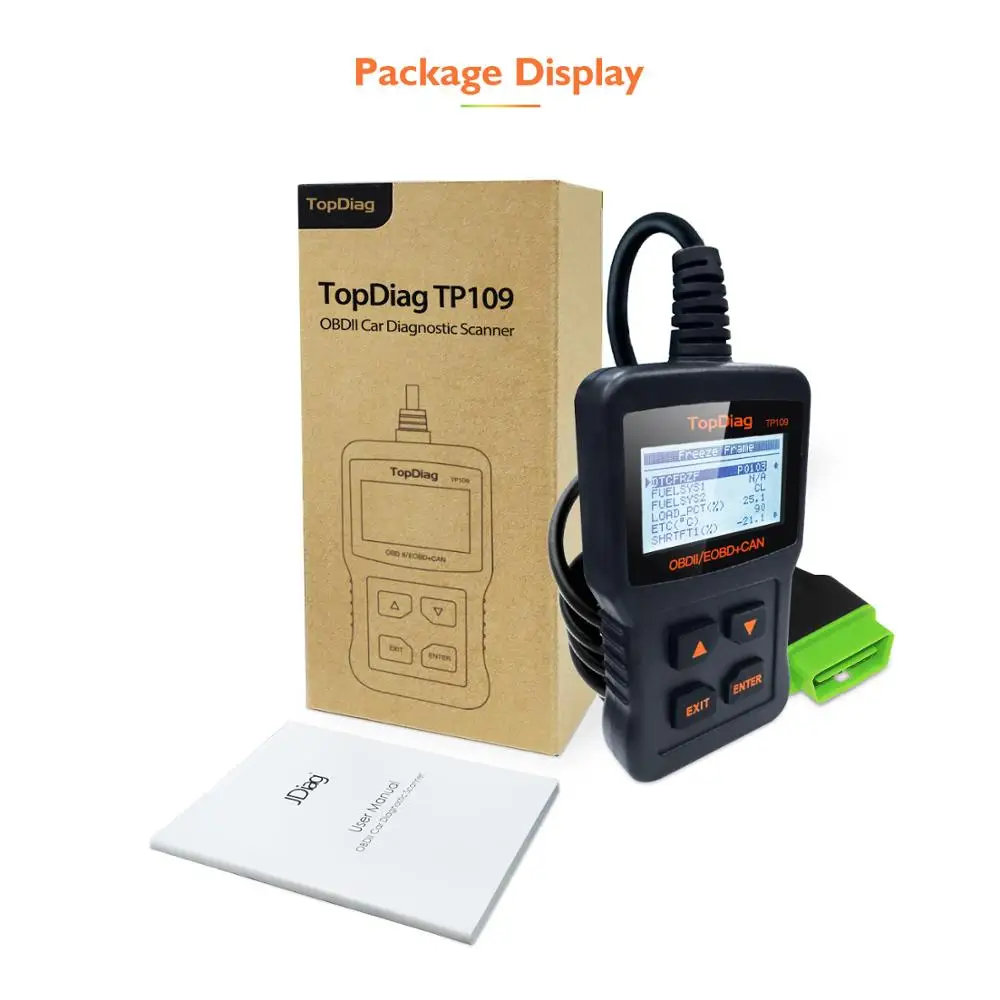 TP109 OBD2 Scanner Car Engine Fault Code Reader CAN Diagnostic Scan Tool Suitable Compatible EOBD Vehicles
TP109 OBD2 Scanner Car Engine Fault Code Reader CAN Diagnostic Scan Tool Suitable Compatible EOBD Vehicles
