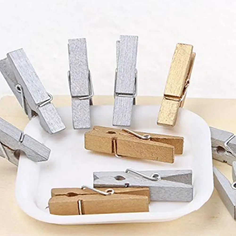 50pcs/pack Gold Silver Black Christmas Photo Wall Mini Clothespin Clip Wooden Environmental Wood 25mm Small F5m7
50pcs/pack Gold Silver Black Christmas Photo Wall Mini Clothespin Clip Wooden Environmental Wood 25mm Small F5m7