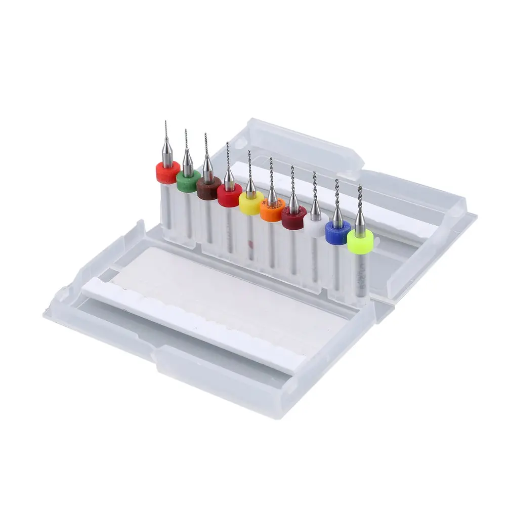 Engraving Drill 10pcs/set Hard Alloy Small Drill Bit 0.3mm-1.2mm Circuit Board PCB Drill Bit Imported Fixed-shank Drill 
Engraving Drill 10pcs/set Hard Alloy Small Drill Bit 0.3mm-1.2mm Circuit Board PCB Drill Bit Imported Fixed-shank Drill