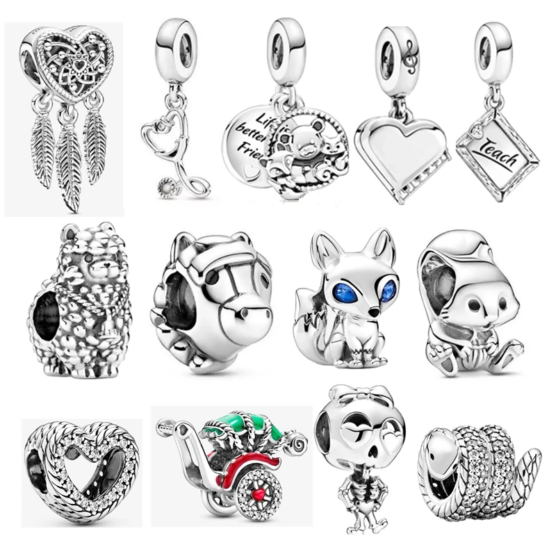 Sterling Silver Beads Fox Horse Heart Piano Squirrel Stethoscope Charm Fit Original pandora Bracelet For Women DIY Jewelry
Sterling Silver Beads Fox Horse Heart Piano Squirrel Stethoscope Charm Fit Original pandora Bracelet For Women DIY Jewelry