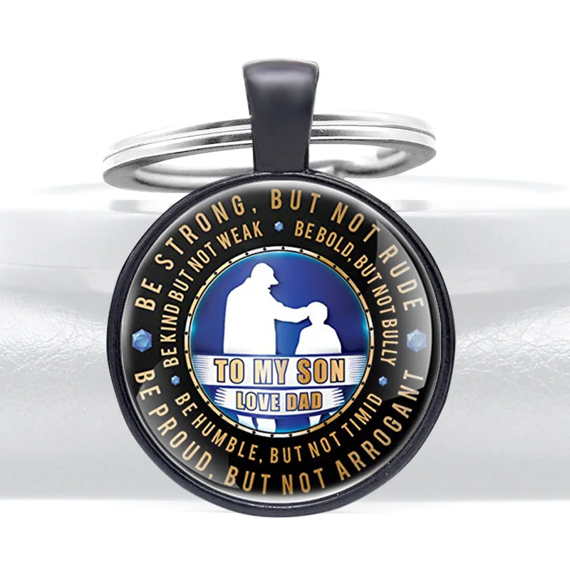 Fashion TO MY SON LOVE DAD Glass Cabochon Metal Pendant Key Chain Key Ring Decoration Jewelry Gift
Fashion TO MY SON LOVE DAD Glass Cabochon Metal Pendant Key Chain Key Ring Decoration Jewelry Gift