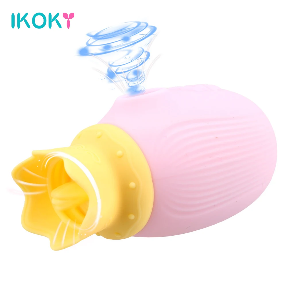 

IKOKY Oral Licking Vibrating Egg 10 Speeds Clitoral Stimulator Female Nipple Sucking G-spot Vibrator Tongue Vibrators Sex Toys