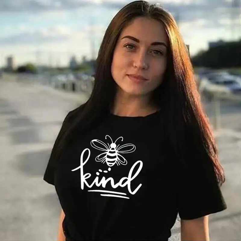 Summer Short Sleeve Cotton Tee Shirt Femme Funny Be Bee Kind Women Tshirt Casual Plus Size Harajuku Shirt Tshirt Camiseta Mujer
Summer Short Sleeve Cotton Tee Shirt Femme Funny Be Bee Kind Women Tshirt Casual Plus Size Harajuku Shirt Tshirt Camiseta Mujer