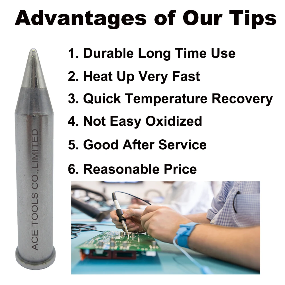 XHTO Replacement Soldering Tips Conical 1.8mm Fit For WELLER WXP200 WT1011H 200W WTCP51 Station WP200 TCPS Station Iron
XHTO Replacement Soldering Tips Conical 1.8mm Fit For WELLER WXP200 WT1011H 200W WTCP51 Station WP200 TCPS Station Iron
