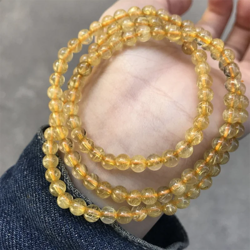 Natural Stone Crystal Bead Bracelet For Women Men Golden Rutilated Quartz Bracelets Bangles Anniversary High Quality Jewelry
Natural Stone Crystal Bead Bracelet For Women Men Golden Rutilated Quartz Bracelets Bangles Anniversary High Quality Jewelry