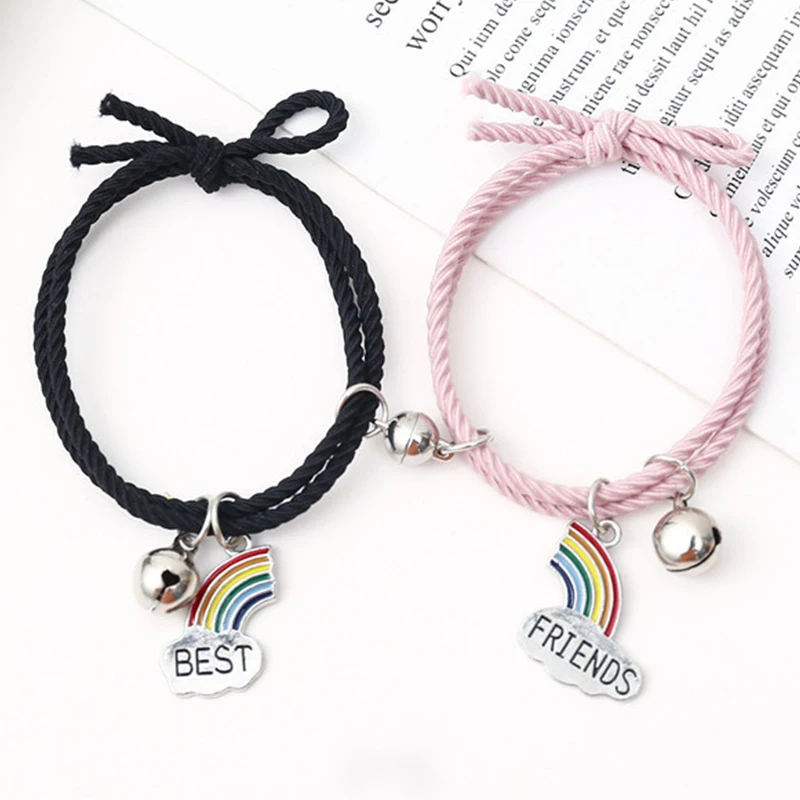 2Pcs/Set Couple Bracelets for Women Men's Chain on Hand Magnet Paired Wrist Bangles Homme Rainbow Pendant for Two Gift New Trend
2Pcs/Set Couple Bracelets for Women Men's Chain on Hand Magnet Paired Wrist Bangles Homme Rainbow Pendant for Two Gift New Trend