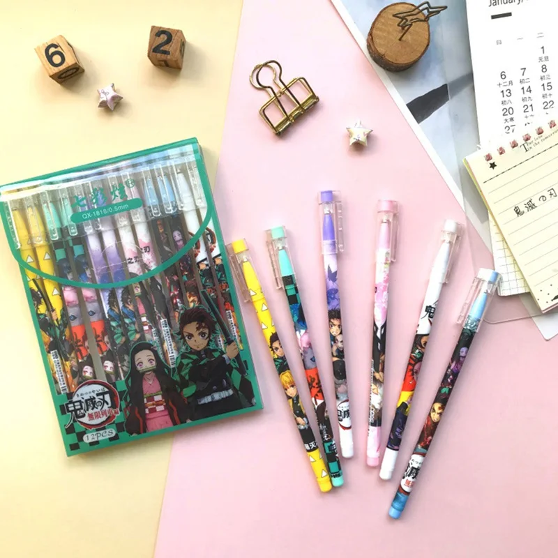 12Pcs/set Anime Demon Slayer Gel Pen Black 0.5 Neutral Pens Creative Kids Student Gift Office School Supplies Writing Tools
12Pcs/set Anime Demon Slayer Gel Pen Black 0.5 Neutral Pens Creative Kids Student Gift Office School Supplies Writing Tools