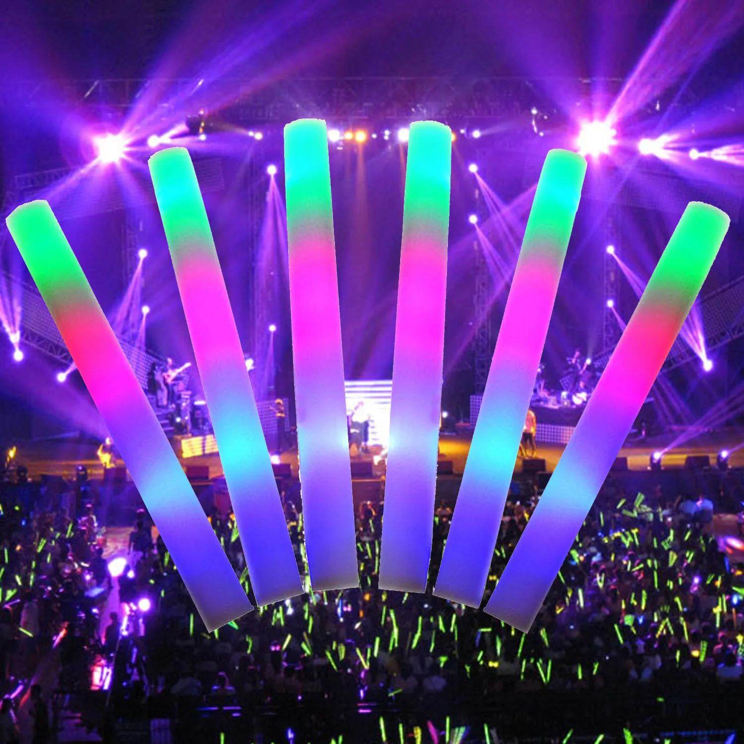 20 штук светодиодный Красочные поролонная губка Glowsticks светящиеся концертные