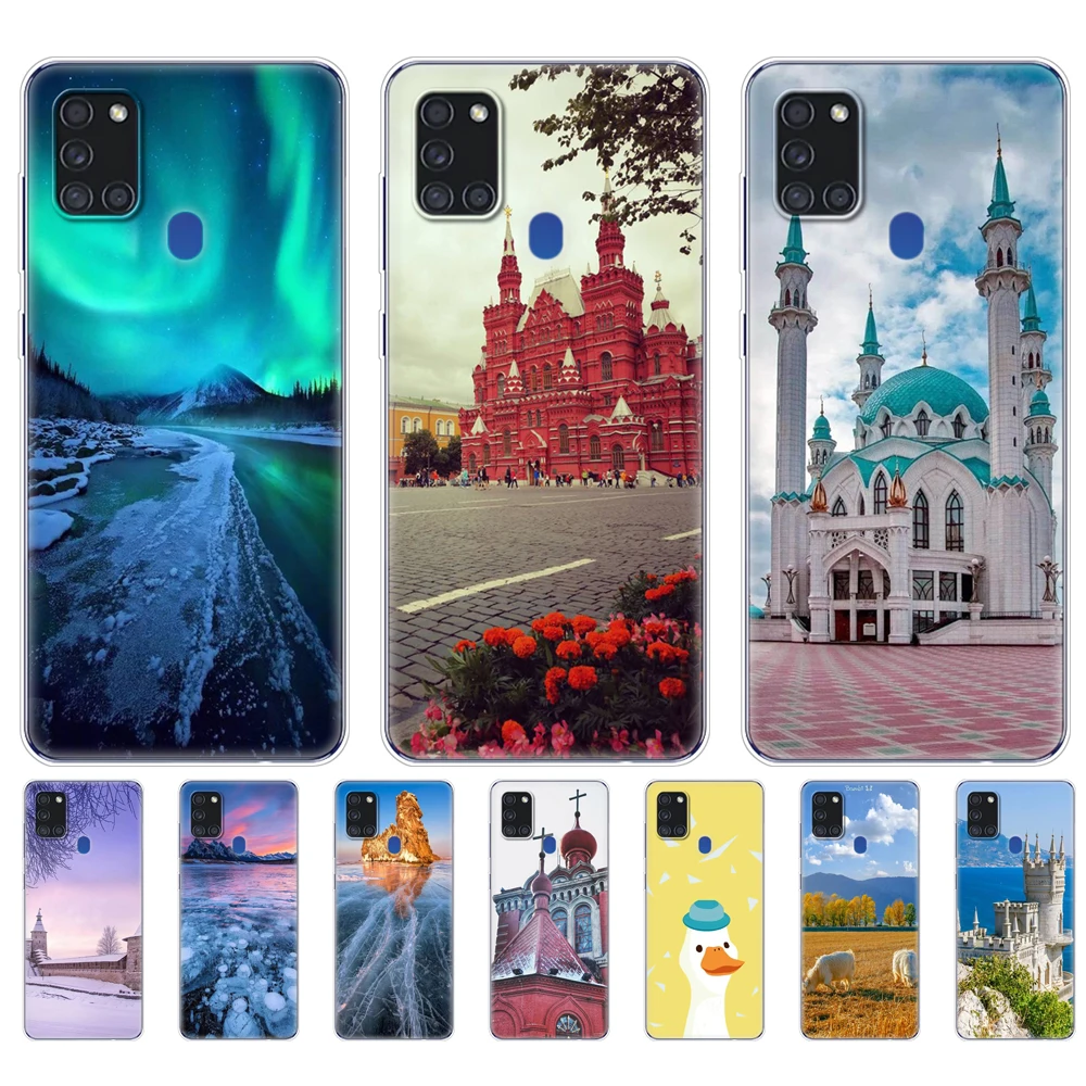 

For Samsung A21S Case 6.5" Soft Silicon Tpu Back Phone Cover For Samsung Galaxy A21s GalaxyA21s A 21s SM-A217FZBNSER a217 Shell