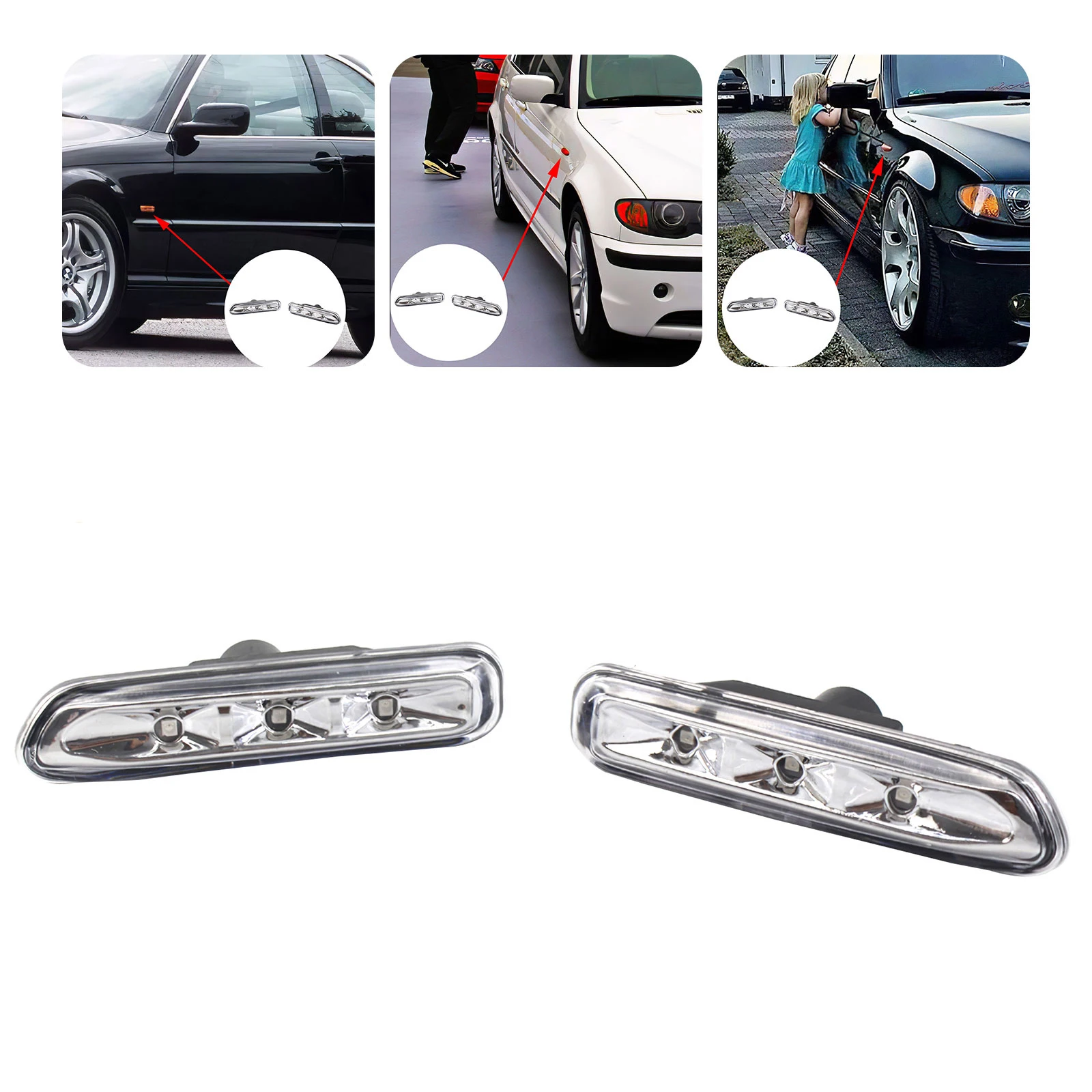 2 Pieces Of Car Side Indicator LED Turn Signal Flashing Light For BMW 3 Series E46 4 Door 99-01 With LED Car Driving Side Light
2 Pieces Of Car Side Indicator LED Turn Signal Flashing Light For BMW 3 Series E46 4 Door 99-01 With LED Car Driving Side Light