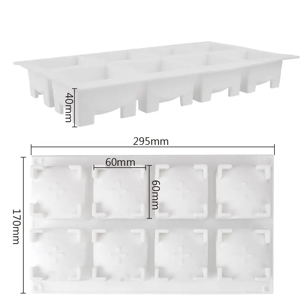 3D DIY Square Silicone Mold Cake Mold Baking Moulds for Dessert Muffin Brownie Pudding Mousse Cake Mold Bakeware 8 Cavities 
3D DIY Square Silicone Mold Cake Mold Baking Moulds for Dessert Muffin Brownie Pudding Mousse Cake Mold Bakeware 8 Cavities