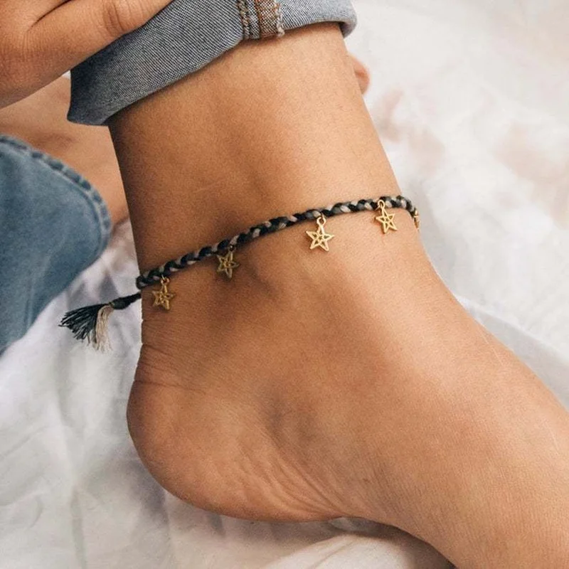 Очаровательные женские босоножки, летние пляжные браслеты ручной работы с цепочкой, звездами, луной, 2021, ножной шнур-браслет
Очаровательные женские босоножки, летние пляжные браслеты ручной работы с цепочкой, звездами, луной, 2021, ножной шнур-браслет