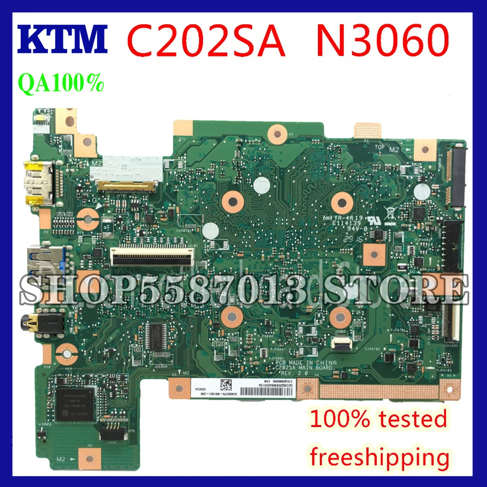 KEFU C202SA For ASUS C202 C202SA Mainboard 2G RAM SSD 16G DDR3L Laptop Motherboard REV2.0 original Test work 100%
KEFU C202SA For ASUS C202 C202SA Mainboard 2G RAM SSD 16G DDR3L Laptop Motherboard REV2.0 original Test work 100%