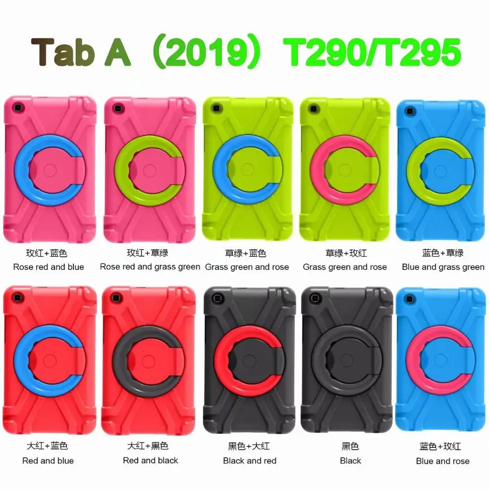 

360 Rotation Stand Case For Samsung Galaxy Tab A 8.0" T290 T295 T297 2019 Kids Shock Proof EVA Tablet Protect Cover Coque + Pen