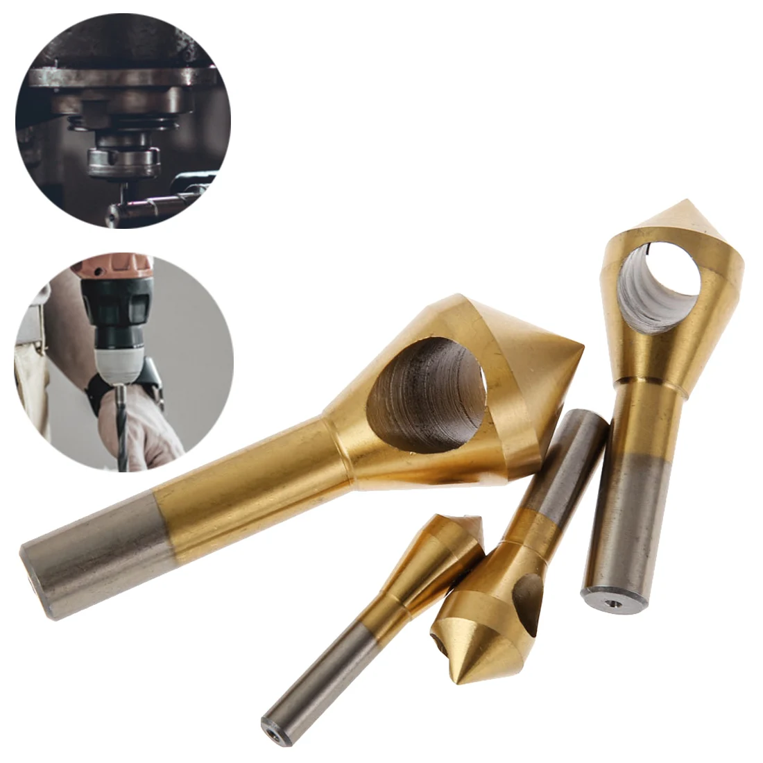 4Pc Metalen Snijden Boor Titanium Coated Countersink Tool Afschuining Bit Bits Staal Teller Wastafel Ontbramen Snijden 
4Pc Metalen Snijden Boor Titanium Coated Countersink Tool Afschuining Bit Bits Staal Teller Wastafel Ontbramen Snijden