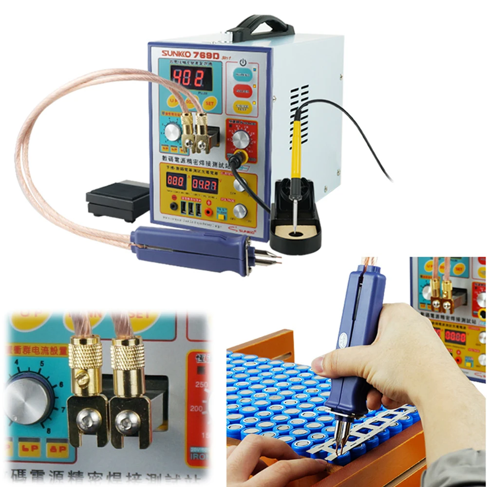 Battery Spot Welding Machine 18650 Lithium Battery Assembly SUNKKO 769D With 70BN Welding PEN
Battery Spot Welding Machine 18650 Lithium Battery Assembly SUNKKO 769D With 70BN Welding PEN