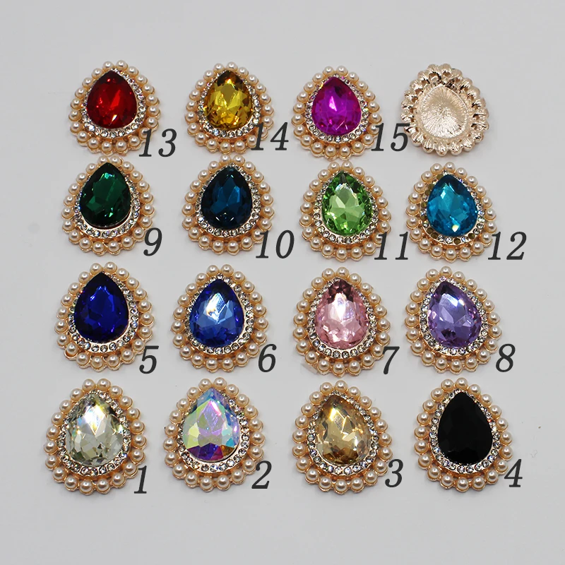 Water droplet brooch 10pc 23*28MM gold flat back pearl button 2019 Wedding Wine glass ornament Decoraation crafts scrapbooking
Water droplet brooch 10pc 23*28MM gold flat back pearl button 2019 Wedding Wine glass ornament Decoraation crafts scrapbooking